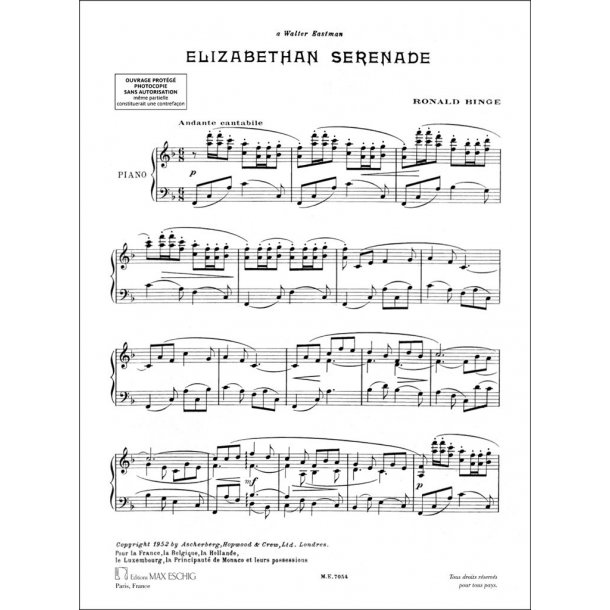 Elizabeth Serenade : Pour Piano